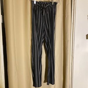 Striped Black Yoga Bohemian Spandex Flowy Pants Leggings